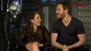 Prometheus stars Noomi Rapace and Michael Fassbender messing around