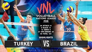 Turkey vs Brazil | Highlights | Women's VNL 2019