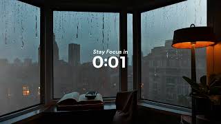 1 H Pomodoro Study with Me: Rainy Day in the City - Focus Session with Urban Rain Sounds