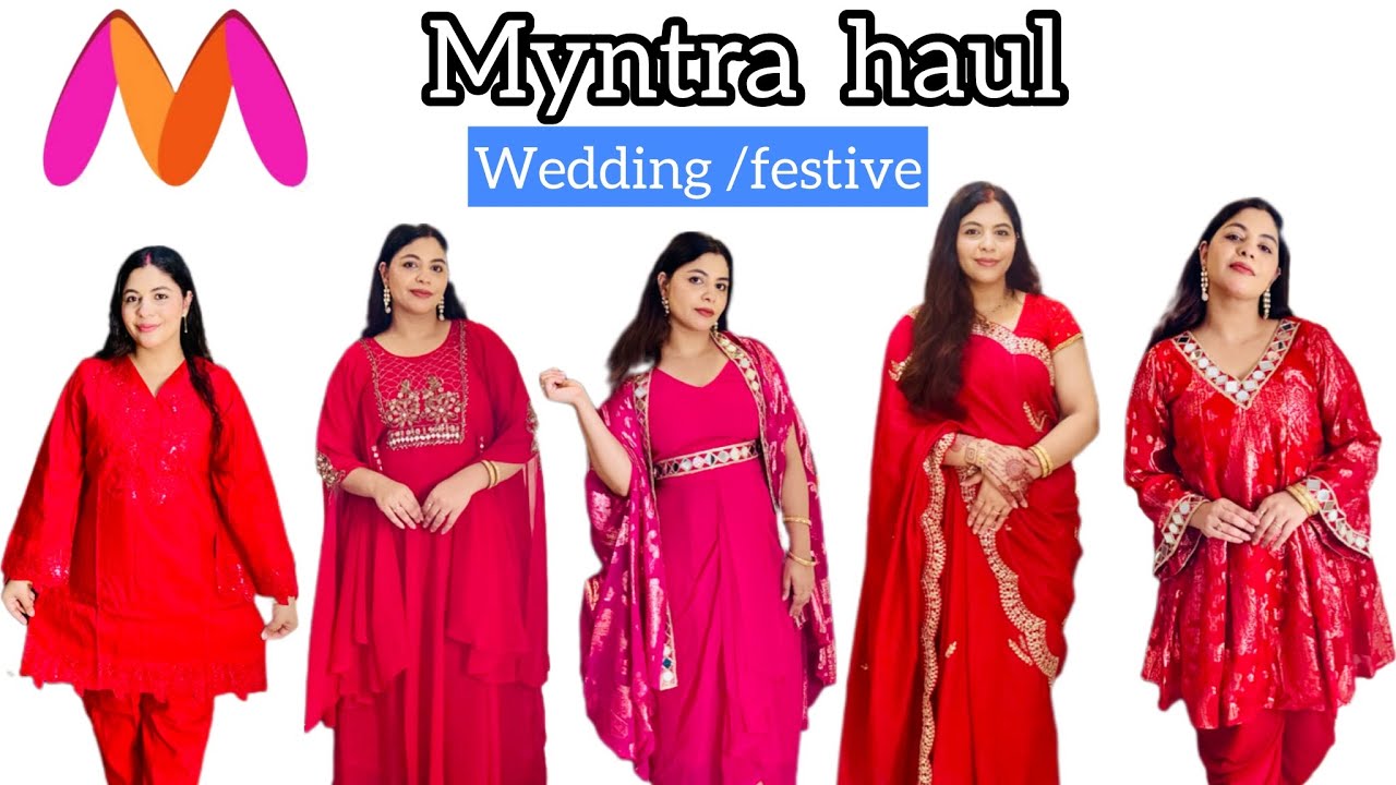 Myntra red festive outfit haul 