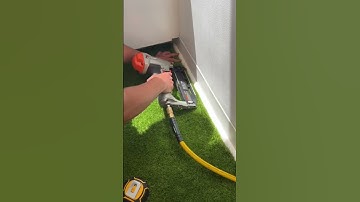 Finishing Touches to an Artificial Grass Installation in Toronto #artificialgrass #turf #shorts