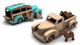 VISIT US at http://www.toymakingplans.com and start building today! Build the 1940 Farm Pickup and Estate Woody Wagon Full-