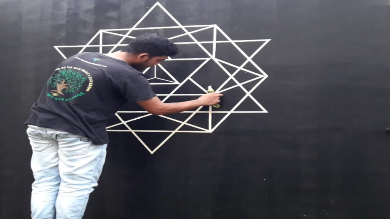  Cat  tembok  motif geometris  part 3 YouTube