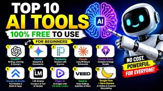 Top 10 FREE AI Tools for Beginners | ChatGPT, Gemini, Claude &amp; More!