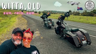 Riding the backroads of the Glasshouse Mountains on Harley-Davidsons!
