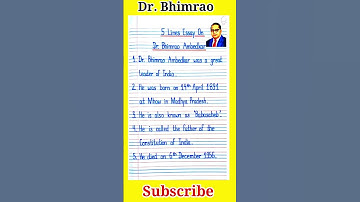 10 lines on Dr B.R. Ambedkar in english/Dr Bhimrao Ambedkar 10 lines in english