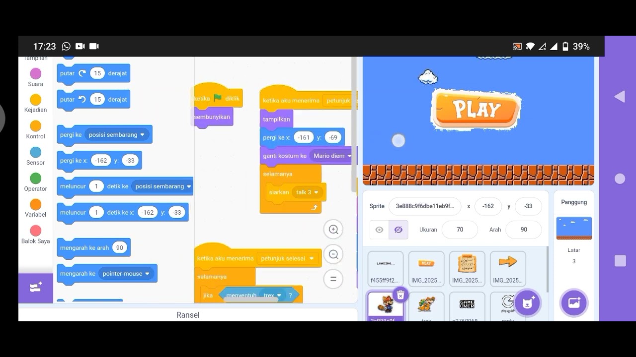 video tutorial game pada scratch yaitu jumping Mario - YouTube