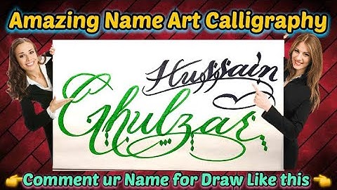 Ghulzar Hussain Name Signature Calligraphy Status | How to Draw, Cursive Calligraphy with Cut Marker