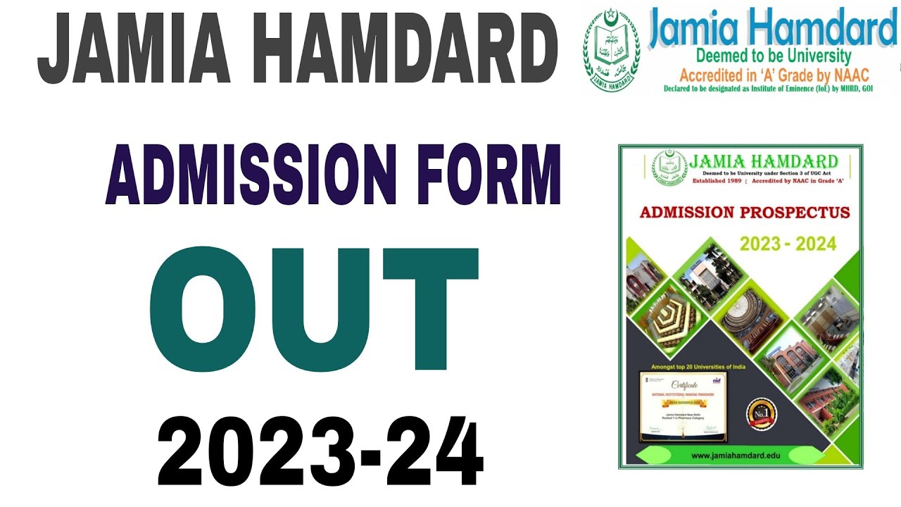 Jamia Hamdard CUET Admission form 2023-24 UG,PG Eligibility, cut off,  admission 2023