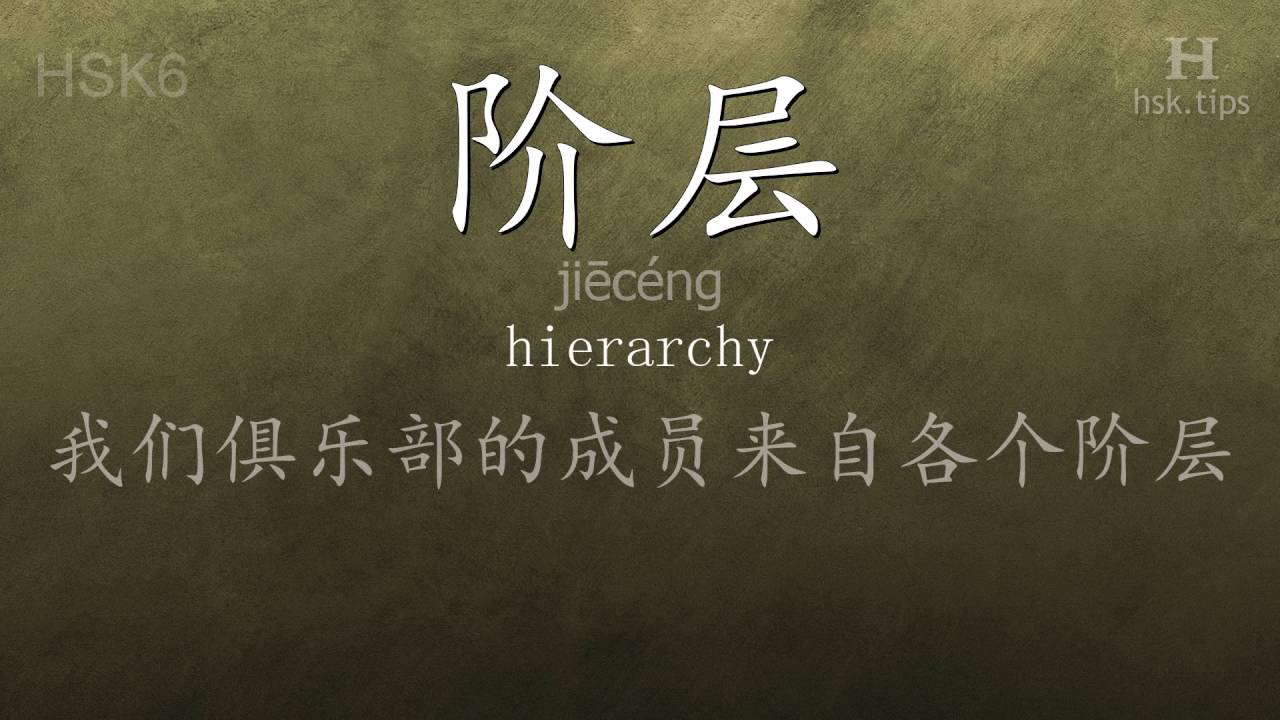 Chinese HSK 6 vocabulary 阶层 (jiēcéng), ex.1, www.hsk.tips hsk63f tool holder