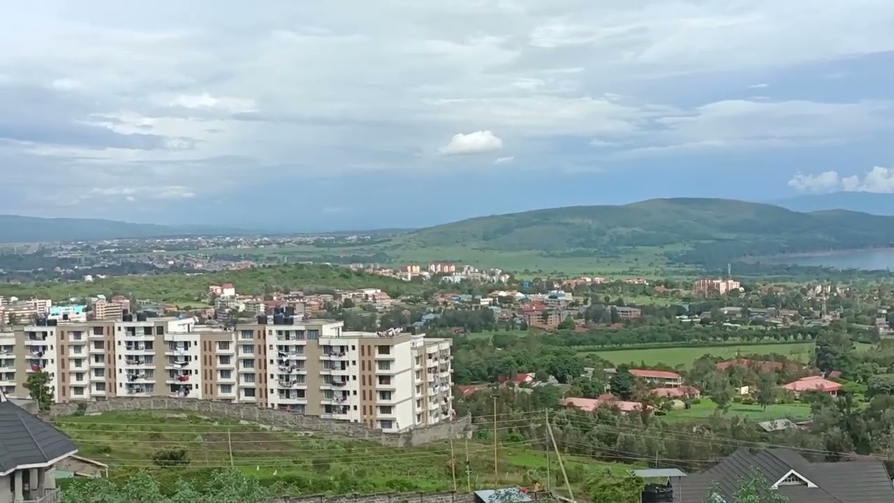 AERIAL VIEW OF NAKURU CITY (LAKE NAKURU ON THE BACKGROUND).
