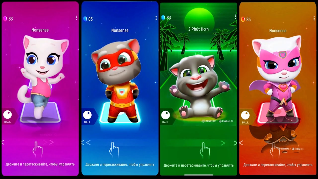 Talking Tom and Talking Angela - Yamal Games - Tiles Hop EDM Rush