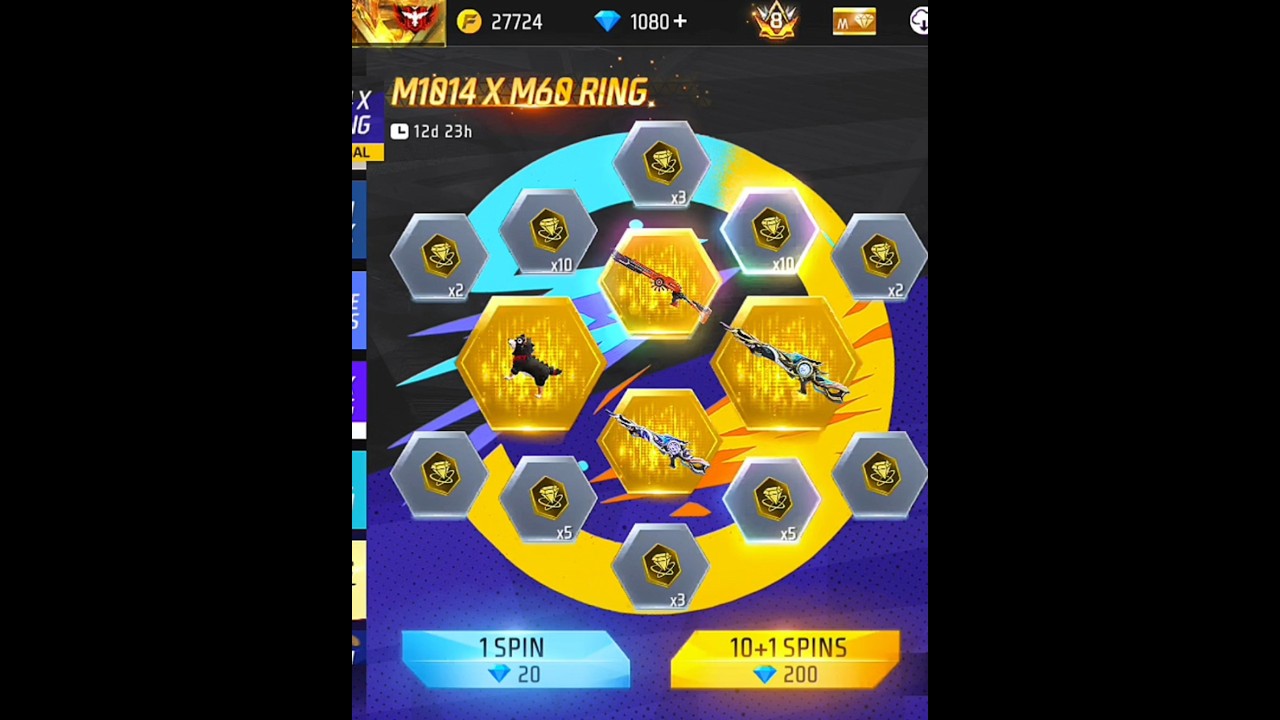 M1014 x m60 Ring Event // free fire old gun skin return // M1014 x M60 Ring Event 