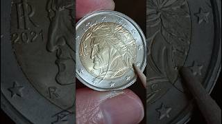 2021, (R), 2 euro Coin, ITALY, defect coin 🇮🇹