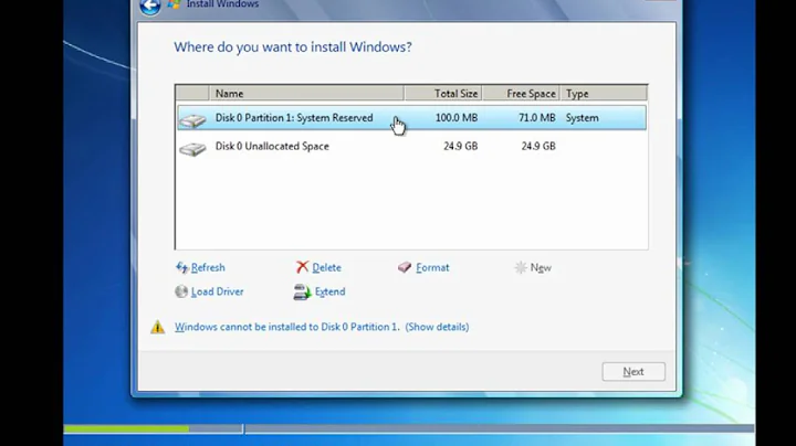 How to Install and Partition Windows 7