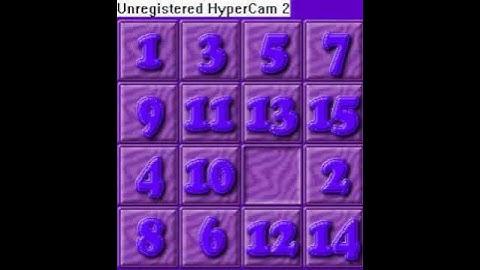 15 Puzzle - 1 to 15 (Odd on Top; Even on Bottom)