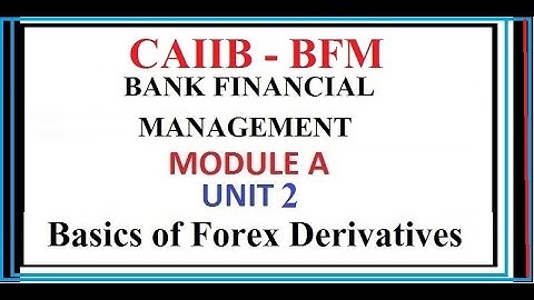 CAIIB | BFM | UNIT 2 | BASICS OF FOREX DERIVATIVES | MODULE A