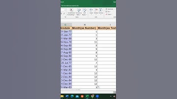 Extract Month from Date in Excel in 60 seconds #shorts #excel