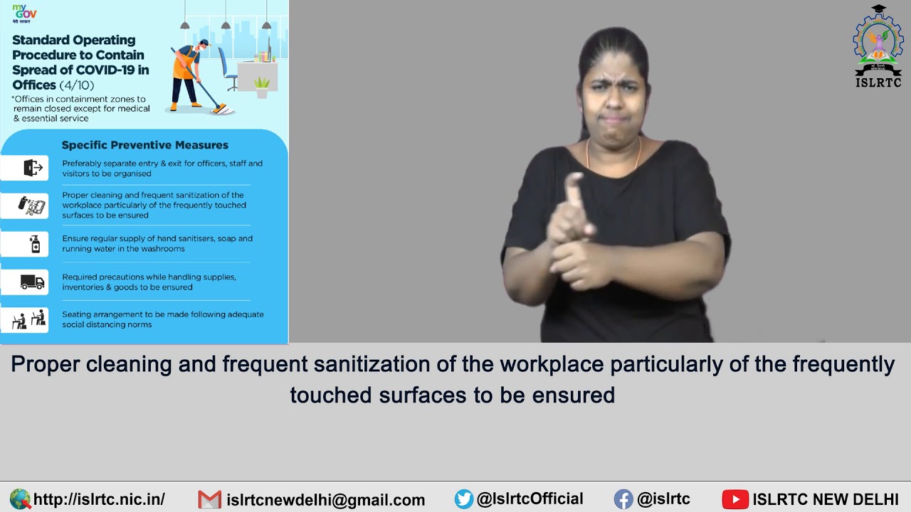 SOP on preventive measures in Offices to contain spread of COVID-19 in ISL