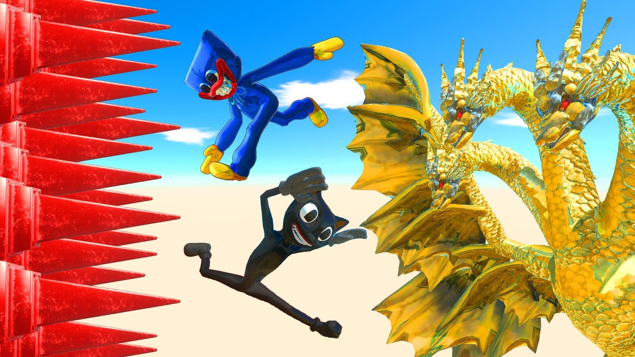 Overcome obstacles and evolve to fight Ghidorah - Animal Revolt Battle Simulator