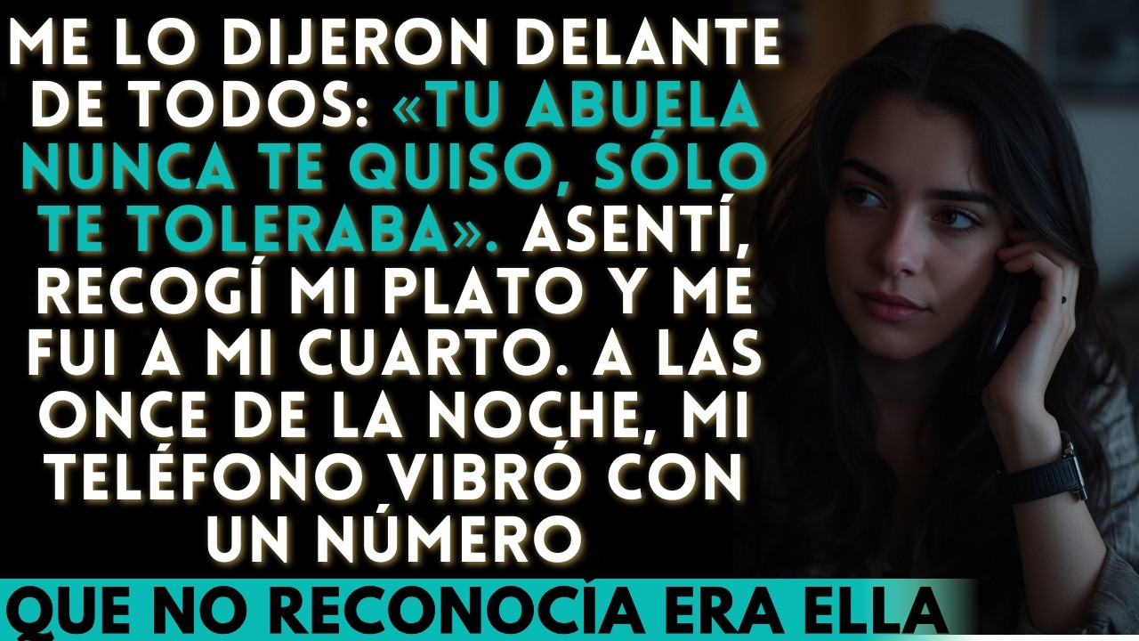 Mi abuela llamó a las once y cuarto de la noche desde el teléfono de una enfermera y me dijo que no le contara a nadie que me había llamado. Antes de eso, en la cena de mi cumpleaños, delante de...