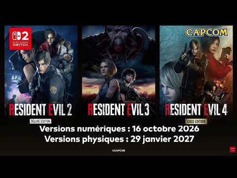 Trailer des remakes RE:2 - RE:3 - RE:4 sur Nintendo Switch 2 - Nintendo Direct
