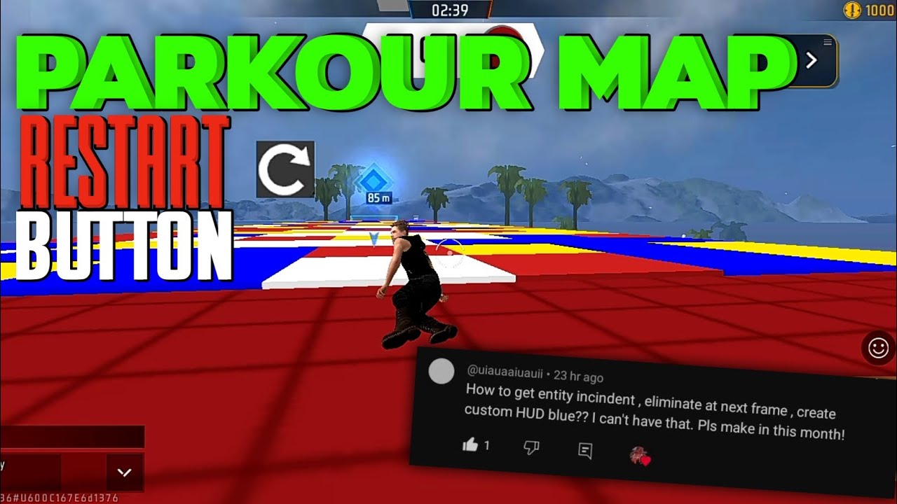 Free fire craftland Parkour map restart button script | free fire max | 