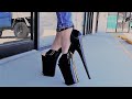 Review Walking In Huge 9 Inch Pleaser INFINITY 910 Black High Heel Platform Shoes Unbox By Catie
