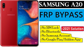 Samsung A20 (SM-A205F) Frp Bypass || Google Account Lock Without Sim Lock 2021 | A205 YN FRP BYPASS