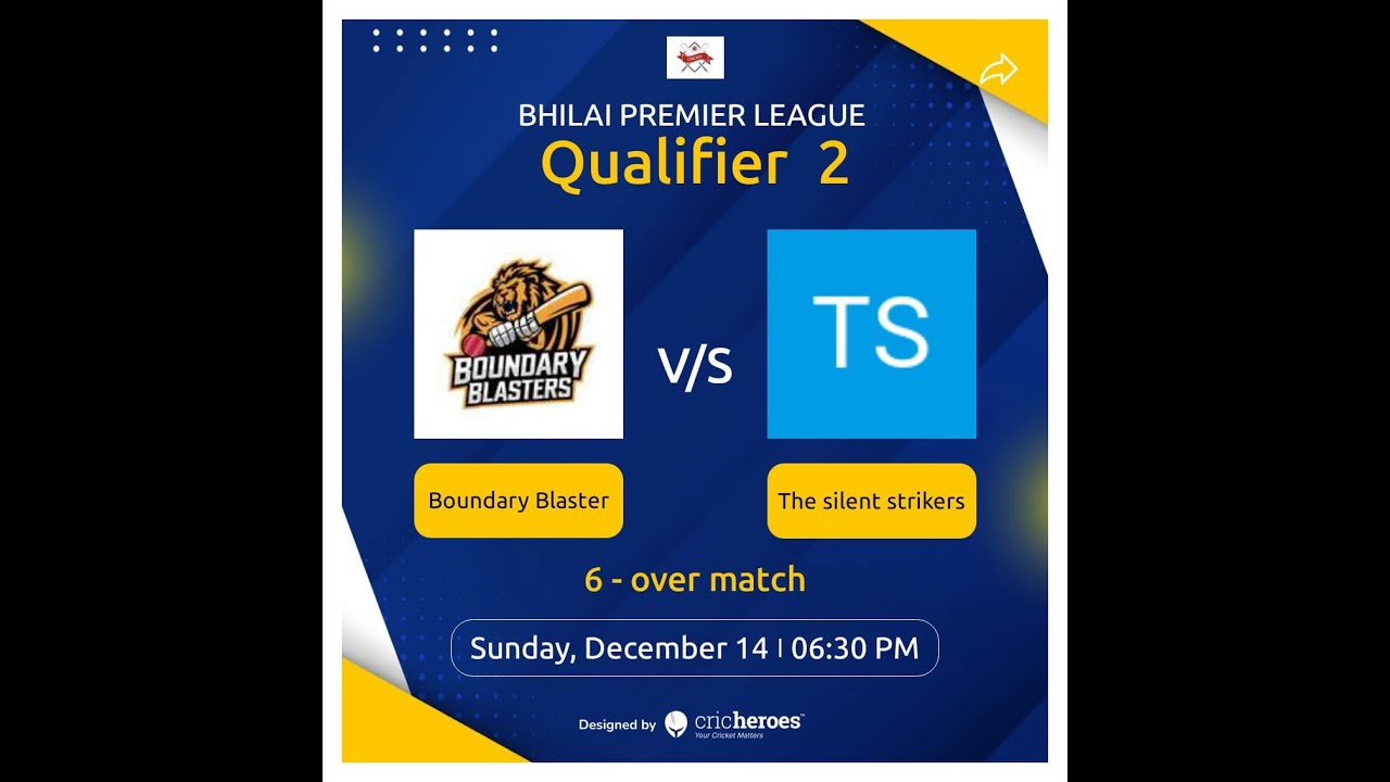 BOUNDARY BLASTER VS THE SILENT STRIKERS  [Jai Hind Club] | BHILAI PREMIER LEAGUE Sunday, 14 December