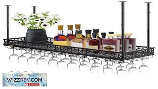 VEVOR Ceiling Wine Glass Rack 46.9 x 13 inch Hanging Wine Glass