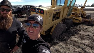 HOW TO recover a 43,000lb ROAD GRADER in 15 minutes! (2023 SNOW MELT)