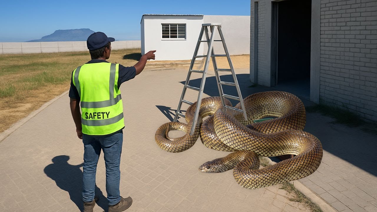 Он нашел коричневую змею на работе