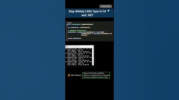 SkipWhile() LINQ Type in C# and .Net | #coding #shorts #skdotnetcodingconcept #csharp #netcode #sql