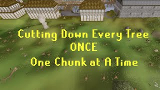 Chopping every tree In Runescape one chunk at a time (168 left) - 1nDone Woodcutting (Spoilers)