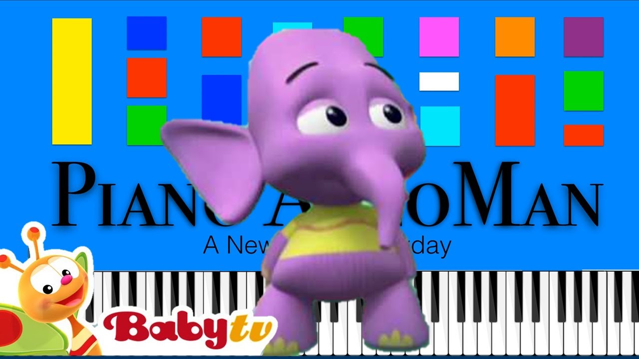 BabyTV Tommy the Elephant Slow EASY Medium 4K Piano Tutorial