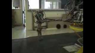 Bipedal Robot Rabbit: Walking 0.7 m/s no wheels (Grenobe, March 2003)