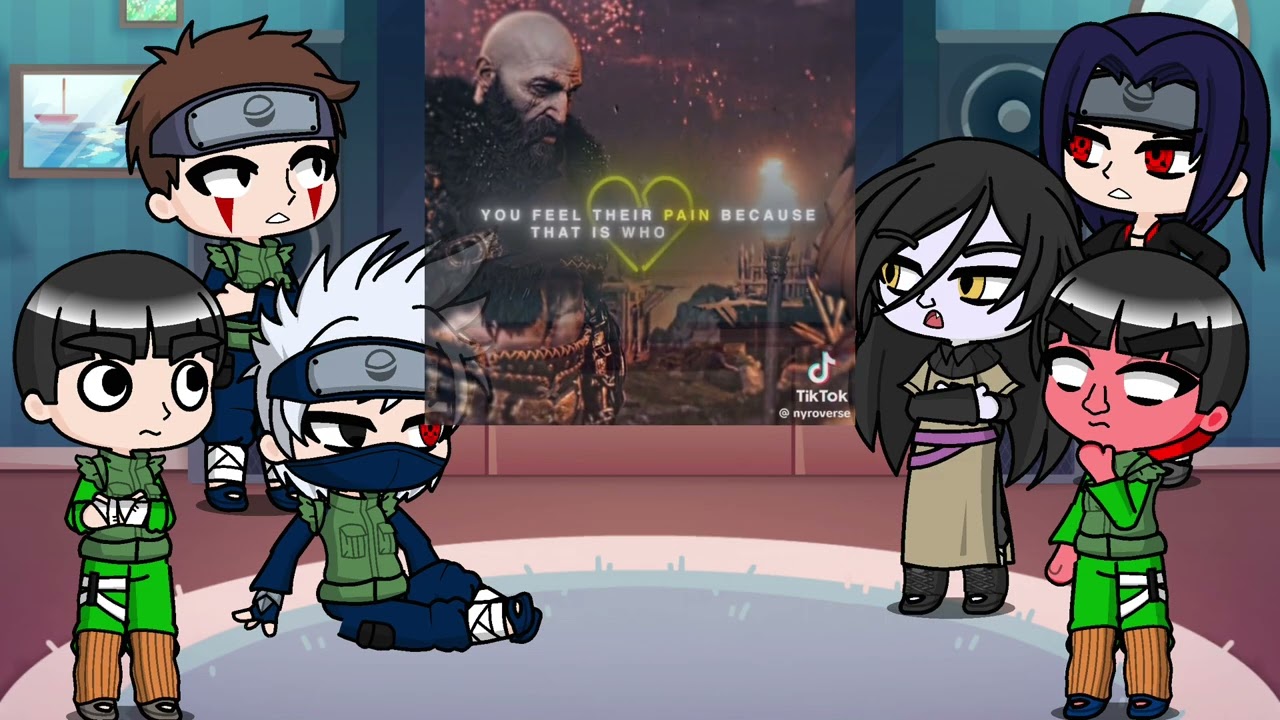 Naruto friends react to Naruto as god of war ragnarok kratos | sasuke | Gacha life 2