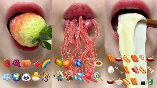 asmr 1HOUR EMOJI FOOD CHALLENGE DESSERT MUKBANG 1시간 이모지 챌린지 디저트 먹방 모음집 eating sounds