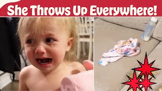Baby Girl THROWS UP! Is Atlee SICK?! | Rainy Day Fun | Bounce House | DITL with 3 Toddlers! SAHM
