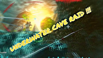 Raiding Underwater Cave Turret Base - Ark Survival Mobile