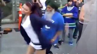 Video thumbnail of "Punjabi Tharki BABA dance with Gori (hot Chick) - Baba ve"