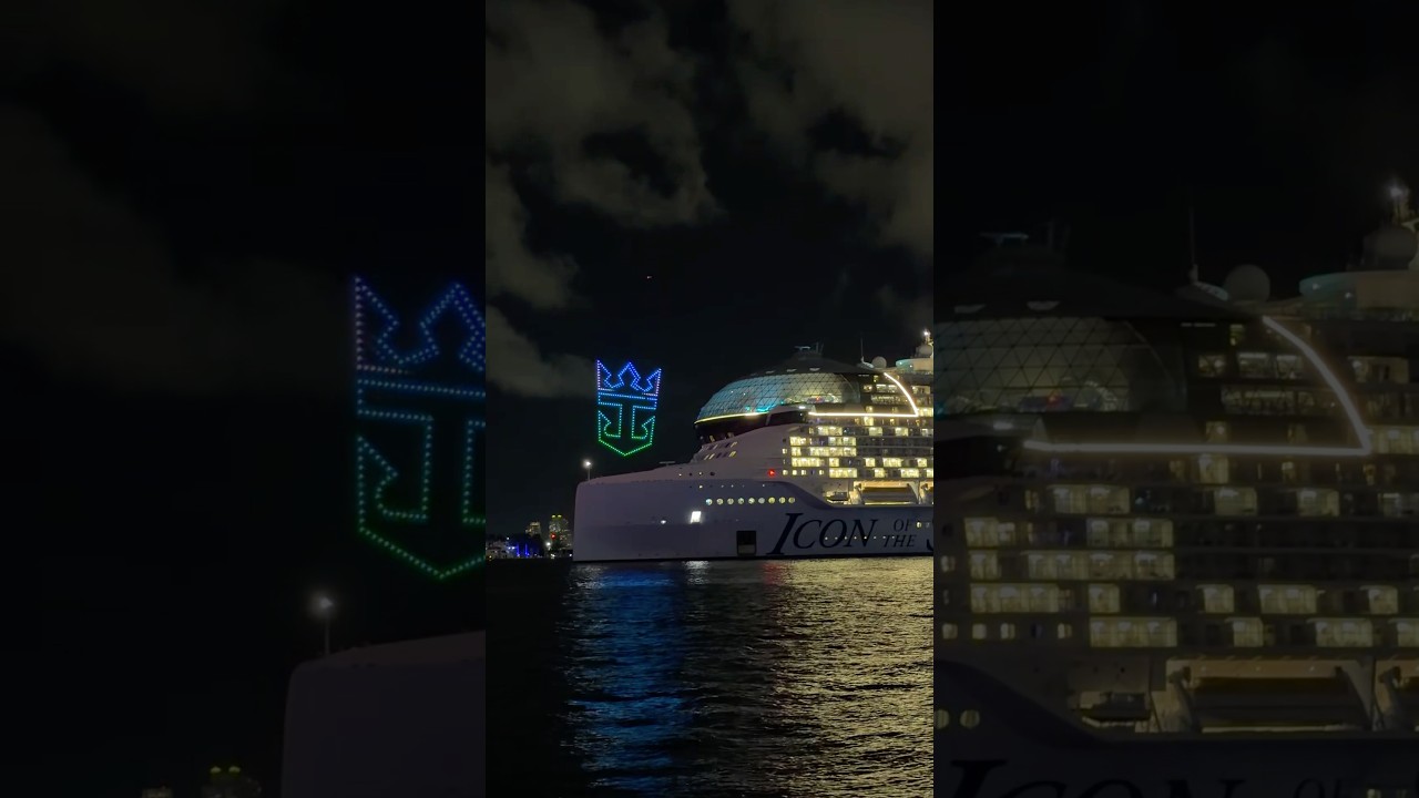 Miami, do we have your attention? 👀#IconoftheSeas #PresidentsCruise2026 #cruise #droneshow