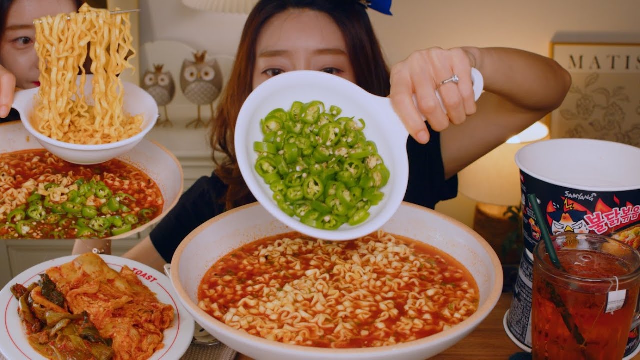 SUB]매운 명란크림파스타 만들기 먹방ㅣSpicy Pollack Roe Cream PastaㅣCheongyang Red Pepperㅣmukbang