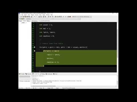 C Tutorial - Remove a value from table using pointers (c pointers tutorial)
