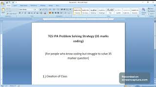 TCS Xplore IPA 35 mark Coding Strategy !!