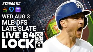 LIVE MLB DFS Picks Today 8\/3\/22: Fantasy Baseball Lineups | Deeper Dive + Live Before Lock