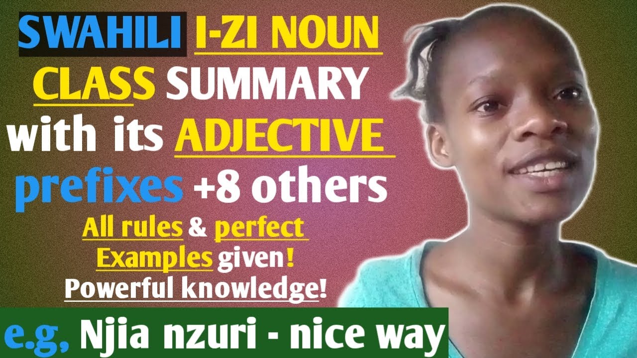 SWAHILI I-ZI NOUN CLASS SUMMARY WITH ITS POSSESSIVES, DEMONSTRATIVES  +6 more