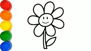 How to draw a flower for kids and toddlers