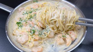 15 minutes of enjoyment: Creamy shrimp pasta, the best recipe for lightning-fast cooking! 🍤🍝